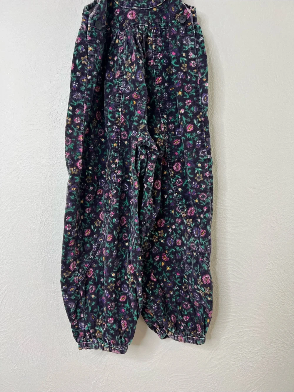 Vintage 80s 90s Oshkosh B’gosh Floral Corduroy Overalls size 6